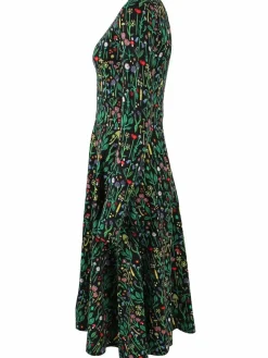 Danesigrid Cotton Dress Black Botanical