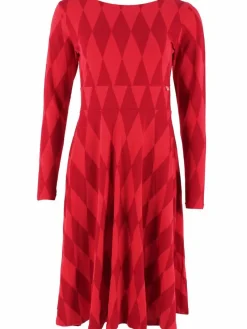 Danesigrid Cotton Dress Dk Red/Red Diamonds