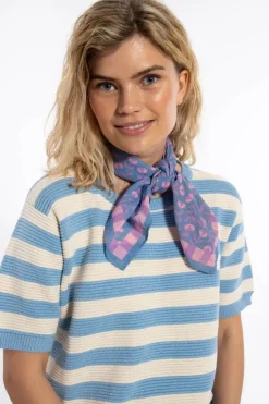 Danesilver 3D Crotchet Knit Tee Lt Blue/Chalk