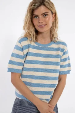 Danesilver 3D Crotchet Knit Tee Lt Blue/Chalk