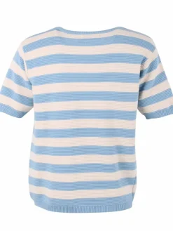 Danesilver 3D Crotchet Knit Tee Lt Blue/Chalk