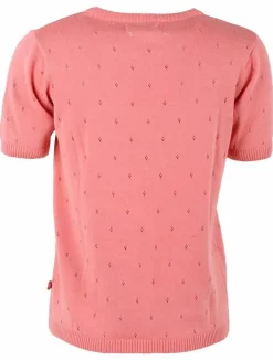 Danesilver Hole Knit Tee Coral