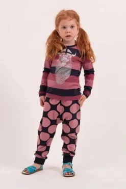 Danesilver Pants Navy/Vintage Rose Big Dot