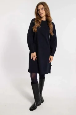 Danesocial Seersucker Dress Black/Marine