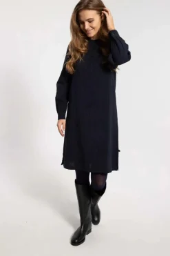 Danesocial Seersucker Dress Black/Marine