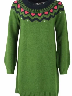 Danesukkertop Wool Sweater Dress Fall Jungle/Dk Navy/Rasberry Sorbet