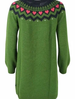 Danesukkertop Wool Sweater Dress Fall Jungle/Dk Navy/Rasberry Sorbet