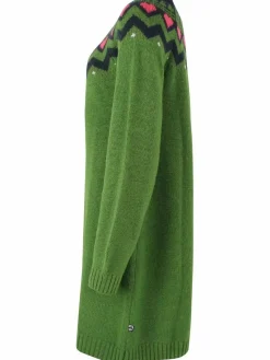 Danesukkertop Wool Sweater Dress Fall Jungle/Dk Navy/Rasberry Sorbet