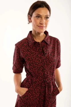 Danesusanne Poplin Dress Black Fleurie