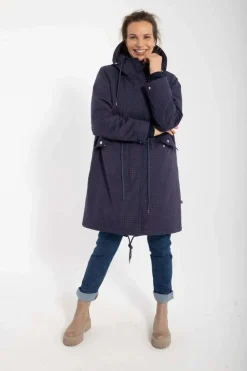 Danesvaneke Plaid Winter Parka Marine/Black/Redwine