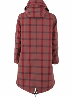 Danesvaneke Plaid Winter Parka Beige Rose/Dark Navy/Redwine