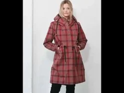 Danesvaneke Plaid Winter Parka Beige Rose/Dark Navy/Redwine