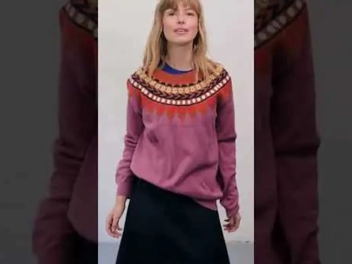 Danetrusty Cotton Knit Sweater Old Rose