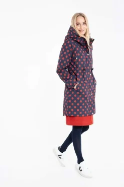 Danflora Winter Parka Dark Navy/Dark Rust Dots