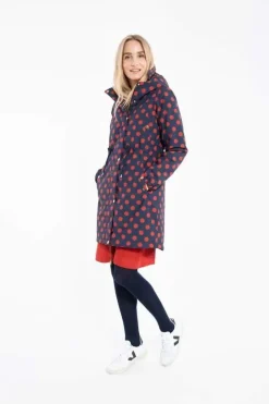 Danflora Winter Parka Dark Navy/Dark Rust Dots