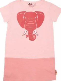 Dyrfurry Shortsleeve Dress Delicate Peach/Cerdo Elefant