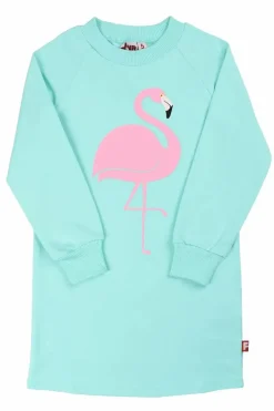 Dyrfurry Sweat Dress Fresh Mint Flamingo