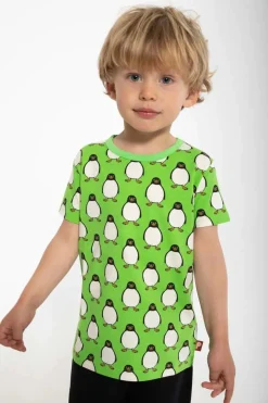 Dyrgrowl Tee Aop/Strib Bright Green Pingviner