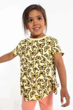 Dyrwildlife Tee Aop/Strib Pale Yellow Flutter