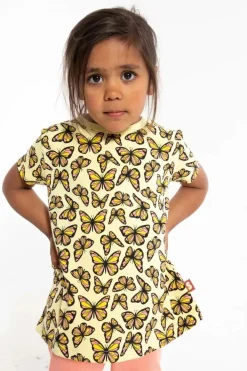 Dyrwildlife Tee Aop/Strib Pale Yellow Flutter