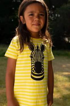 Dyrwildlife Tee Aop/Strib Bright Yellow/Pale Yellow Zebra