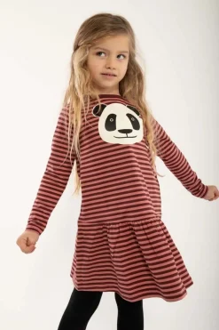 Dyrzanzi Dress Ls Red Wine/Old Rose Panda