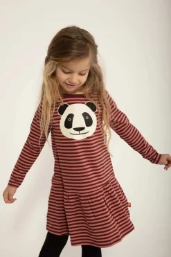 Dyrzanzi Dress Ls Red Wine/Old Rose Panda