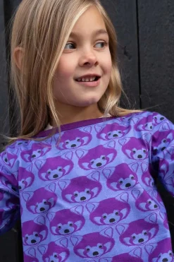 Dyrzanzi Ls Dress Aop/Strib Ice Viola/Purple Roed Panda