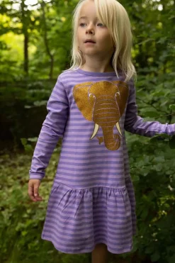 Dyrzanzi Ls Dress Aop/Strib Soft Viola/Viola Guld Elefant