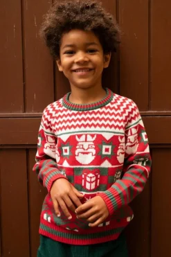 Ess - Danehohoho Sweater Xmas Red/Offwhite/Green