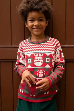 Ess - Danehohoho Sweater Xmas Red/Offwhite/Green