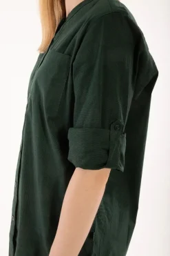 Ess - Joy Poplin Shirt Black Green