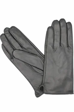 Fleeceforet Laederhandsker Black