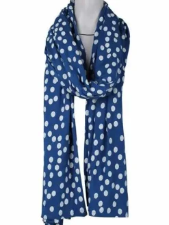 Friend Scarf Indigo/Lt Beige Fundots