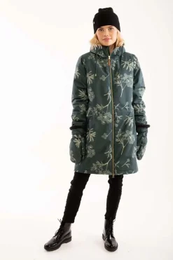 Gurli Winter Parka Black Green/Light Beige Hemlock