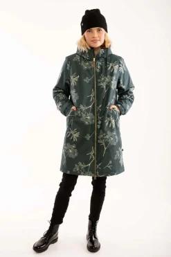 Gurli Winter Parka Black Green/Light Beige Hemlock