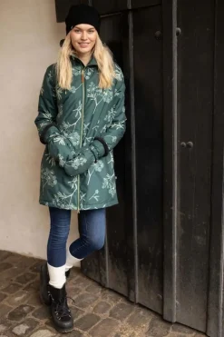 Gurli Winter Parka Black Green/Light Beige Hemlock