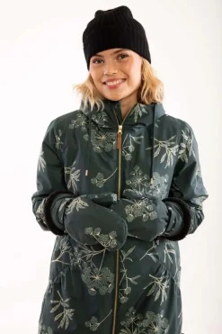 Gurli Winter Parka Black Green/Light Beige Hemlock