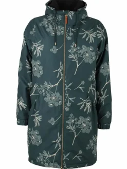 Gurli Winter Parka Black Green/Light Beige Hemlock