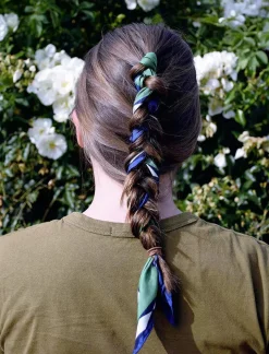 Les Belles Vagabondes Mini Silk Scarf Peacock Green