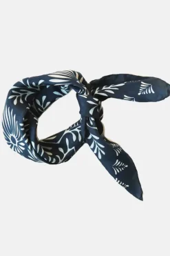 Les Belles Vagabondes Mini Silk Scarf Azalee Navy