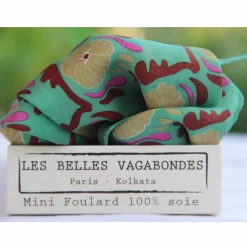 Les Belles Vagabondes Mini Silk Scarf Jaipur Green