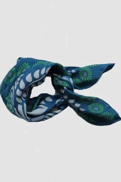 Les Belles Vagabondes Mini Silk Scarf Cosmos Navy