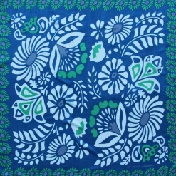 Les Belles Vagabondes Mini Silk Scarf Cosmos Navy