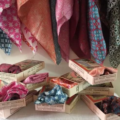 Les Belles Vagabondes Mini Silk Scarf Jaipur Pink/Orange