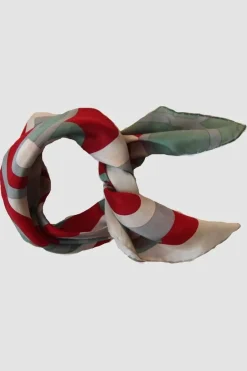 Les Belles Vagabondes Mini Silk Scarf 70'S Bordeaux