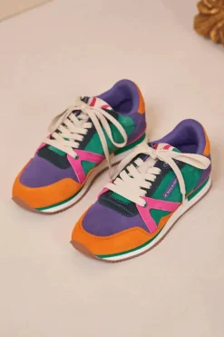 M.Moustache Andre Running Sneakers Suede Orange Violet Fuchsia