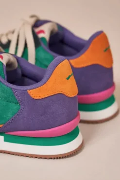 M.Moustache Andre Running Sneakers Suede Orange Violet Fuchsia