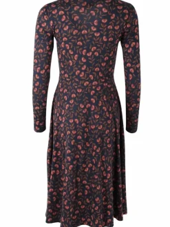 Organic - Danandreasen Dress Dk Navy/Redwine Fleurie
