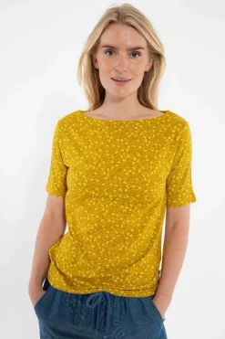 Organic - Daneboatneck Viscose Slub Tee Occer Fleurie
